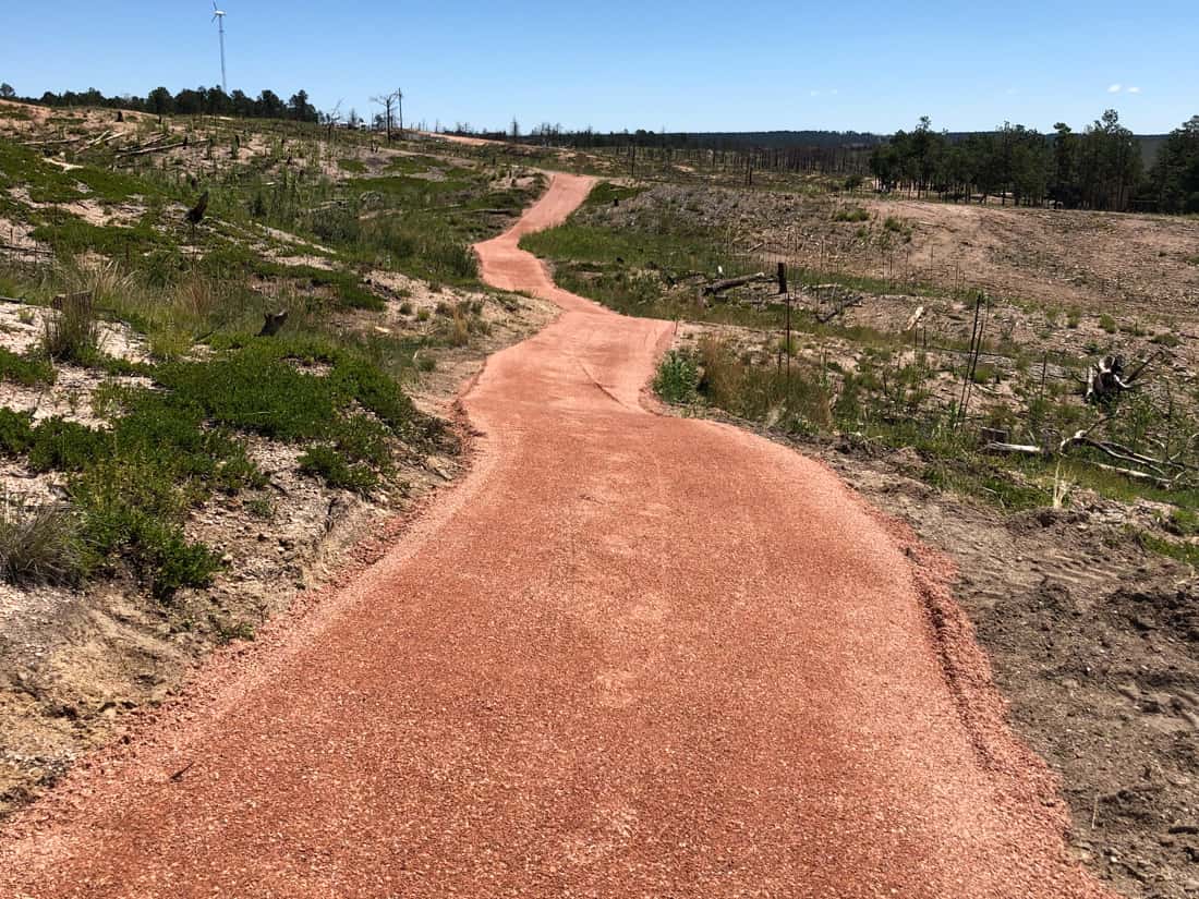 Image of newly surfaced Black Forest Regional Trail after erosion mitigation work